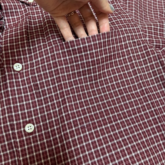 NWOT LL Bean Mens Red Plaid Button Down Short Sleeve Shirt - S Wrinkle Resistant - Picture 10 of 10